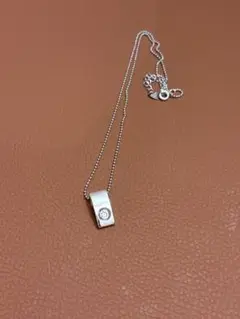 シルバー925 ネックレス リバーシブルデザイン ジルコニア風 約40cm