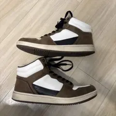 ブラウン/ホワイト/ブラック ハイカットスニーカー