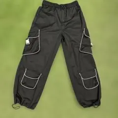 ナイロンワイドパンツ　M ポケット付き Lサイズ相当