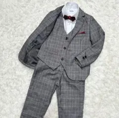 【美品】フォーマル スーツ キッズ 男の子 120サイズ グレー おしゃれ