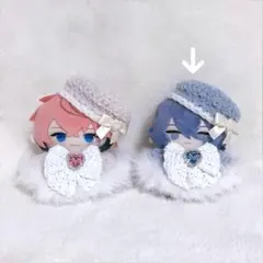 【ライトブルー】にじぱぺっと 10cm ぬい服 ベレー帽&ケープセット