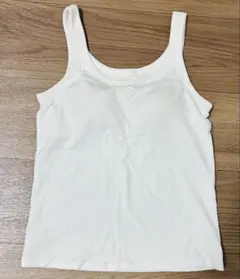 ユニクロ エアリズム コットン ブラタンクトップ リブ M 白　未使用