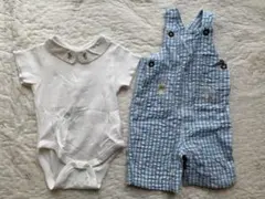 jojomamanbebe ボディスーツとオーバーオールセット　6-12m