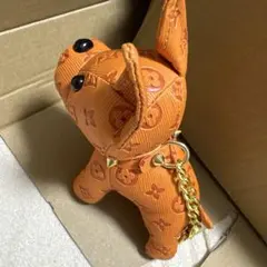 オレンジ犬型キーホルダー