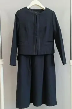 【コムサイズム】ネイビー ジャケット・ ワンピースセットアップ