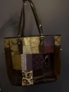 coach パッチワークデザイン ハンドバッグ