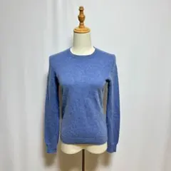 ★ユニクロ カシミヤ100％ クルーネックニット M 青