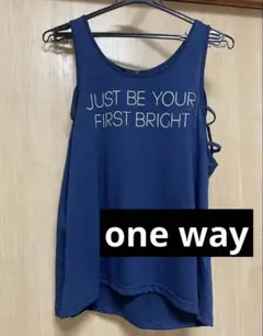 one way ワンウェイ　ロゴタンクトップ　ネイビー　Mサイズのサムネイル