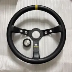 モモ ステアリング ブラックスポーク/ブラックエアーレザー 320mm C-70