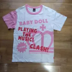 BABY DOLL 半袖Tシャツ ピンク ホワイト Mサイズのサムネイル
