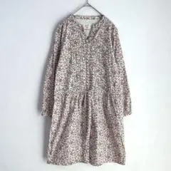 AFTERNOONTEA リバティ　ピンタックシャツワンピース　長袖　M