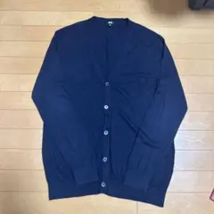 UNIQLO 綿カシミヤ混カーディガン ネイビー XLサイズのサムネイル