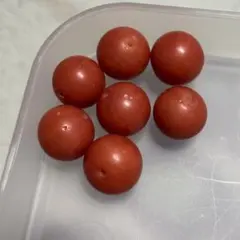 【ヴィンテージ】明石玉 7個 珊瑚色 模造珊瑚 保管品