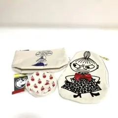 リトルミイの3点ポーチセット　‼️ 新品未使用　ムーミンステッカー付