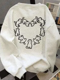 猫イラスト オーバーサイズスウェット