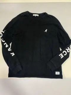 KANGOL 長袖　Tシャツ ロゴ刺繍　ブラック　サイズXL