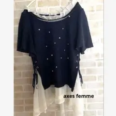 アクシーズファム　axes femme シャツ　半袖　レース