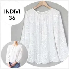 【美品♪】INDIVI ドットプリントブラウス