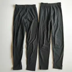 ホットコット 綿混あったかインナー 2枚セット レギンス 黒 M