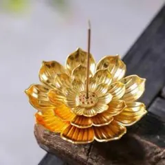 蓮の花　お香立て　金色　インテリア　線香　癒し　睡蓮　C103