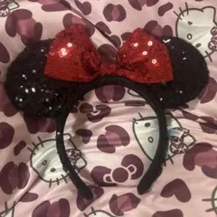 ミニーマウス風スパンコールカチューシャ