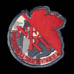 NERV ロゴ 迷彩 刺繍パッチ レッド