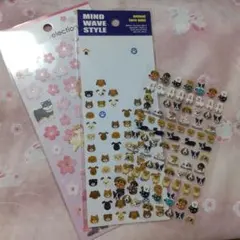 シール　犬　柴犬　桜　セット