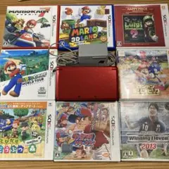【美品】ニンテンドー3DS フレアレッド + ゲームソフト8本セット