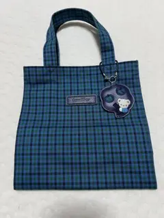 familiar ファミリア トートバッグ　チェック　青