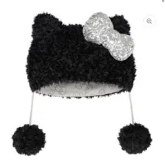 ハローキティ　リボン付きニット帽　USJ ユニバ