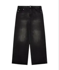 ワイドバギーデニム　パンツ　メンズ　韓国