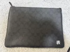 COACH ブラックレザー クラッチバッグ