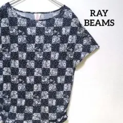 レイビームス 総柄 トップス Tシャツ ネイビー S カジュアル