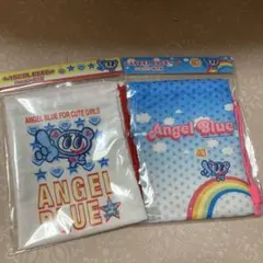 【限定】エンジェルブルー　ショッパー風巾着2種　平成レトロ　キャンドゥ　セリア