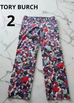 TORY BURCH トリーバーチ マルチカラーストレッチパンツ　クロップド　2のサムネイル