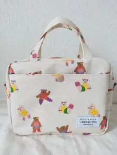 週末SALE ハンドメイド☆エアロビックベア おむつポーチ ミニバッグ