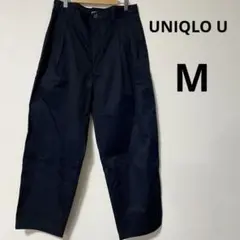 UNIQLO U ユニクロユー タックワイドパンツ メンズM 無地 黒 W76