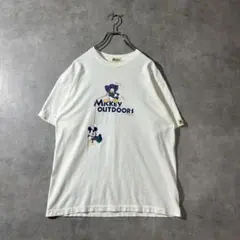 80s Disney ミッキー ドナルド シングルステッチ Tシャツ 日本製　L