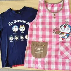 保育エプロンとTシャツ　ドラえもんセット