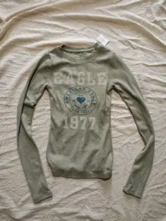 アメリカンイーグル 長袖カットソー XXS オリーブグリーン ①-9