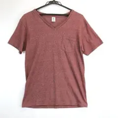 USA製 ベルバシーン 半袖Vネック ポケットTシャツ Mサイズ マルーン系