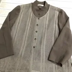 90ｓ カーディガン＆スタンドカラーシャツ レイヤード ヴィンテージ 9ＡＲ