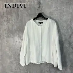 INDIVI 【洗える】凹凸素材シンプルブルゾン 13号