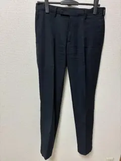 ユニクロ感動パンツ チェック柄 ダークネイビー