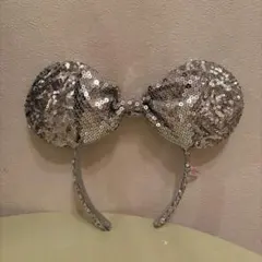 ディズニー カチューシャ シルバー スパンコール ミニー