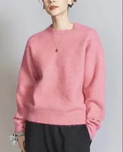 BEAUTY&YOUTH アルパカブレンド 起毛クルーネックニットプルオーバー