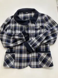 en joie 事務服　チェック柄カジュアルジャケット