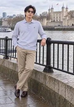 #PR03.Polo by Ralph Lauren 긴팔 폴로 셔츠 하늘색