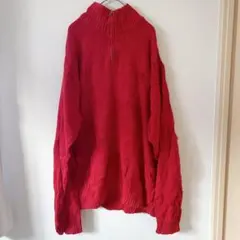 IZOD 【XL】レッド red 赤 セーター ハイネック ジッパー