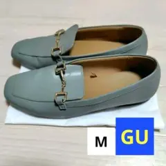 GU スクエアビットローファー　ミントグリーン M　ゴールド金具　最終値下